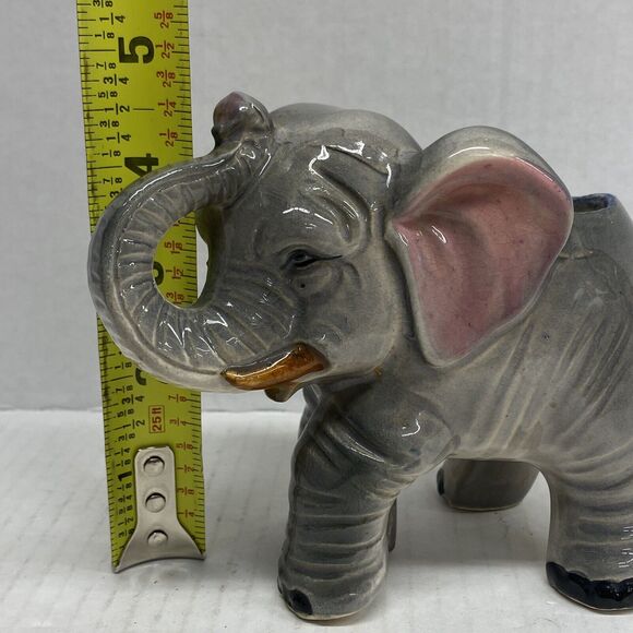 Vintage Florart Elephant Planter Hand Decorated Japan Ceramic - Picture 9 of 12